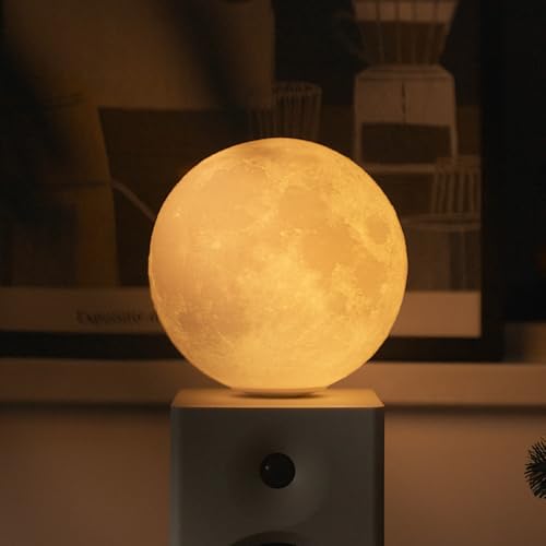 Gingko Smart FootballSpin Lamp with Wooden Walnut Base, LED Lights, Touch Control Button, Remote Control Dimmable Brightness - Image 3