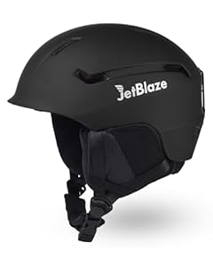 JetBlaze Skihelm Herren Damen Unisex Ski Helm Schneesporthelm mit Belüftungsöffnungen PC Schale EPS Kern für Skifahren Snowboard Schneehelm für Erwachsene Jugend Schwarz Size M
