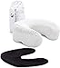 Produktbild Nackenkissen ANDAR | Nackenhörnchen für Reisen im Auto, Flugzeug, Zug | Ergonomisches Reise-Kopfkissen mit Memory Foam für ruhigen Schlaf | Klima-Bezug & gratis Baumwoll-Bezug | 30x26x13/10 cm