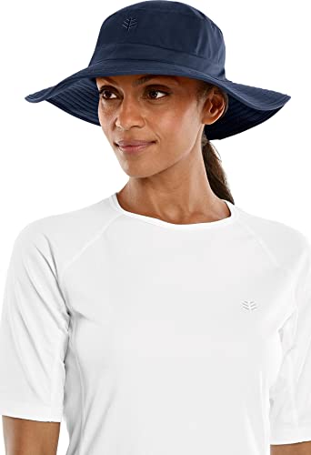 Coolibar Upf 50+ Women's Brighton Chlorine Resistant Bucket Hat - Sun Protective (Small/Medium- Navy) #TOP4