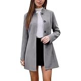Veste ajustée femme avec col montant et boutonnage avant, design élégant pour un style quotidien ou décontracté en hiver