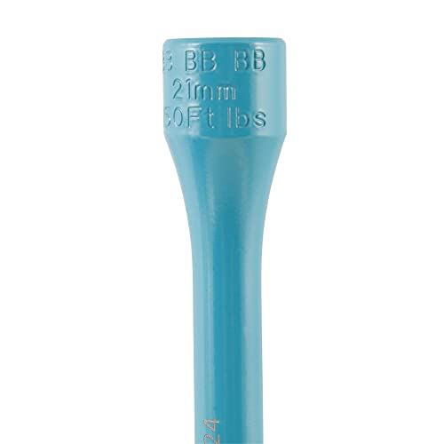 Image of AFF Torque Limited Socket, 1 /2 inch Drive, 21mm., 150 ft /lbs., Turquoise, 40224