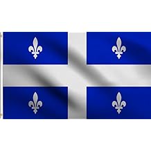 DMSE Quebec Fleurdelise Canada Canadian The Lily-Flowered Flag 2x3 Ft Foot 100% Polyester 100D Flag UV Resistant 2 X 3 Ft Foot