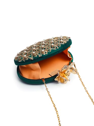 Image of THE TAN CLAN Zafraan Hand Embroidered Clutches for women Purses Luxury Evening Handbags for ladies