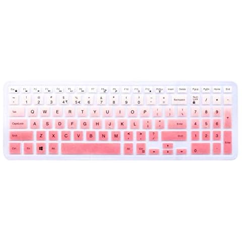 JuYuish Keyboard Skin Compatible with 15.6" dell Inspiron 15 3000 5000 7000 Series & 17.3" dell Inspiron 17 5000 Series & 15.6" dell G3 G5 G7 & 17.3" dell G3 Series (with Numeric Keypad) Ombre Pink Cover