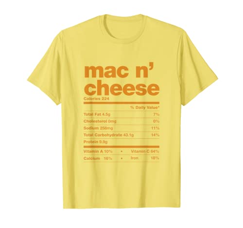 Mac N' Cheese Nutrition Facts Thanksgiving Assortiment familial T-Shirt