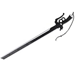 Realistic Sword Trainer Anime Long Swords Lightweight Foam Fantasy Sword Dull and Safe for Atack Cosplay (Black)