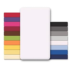 CelinaTex Jersey Topper Spannbettlaken 180×200-200x200cm Schnee weiß 100% Baumwolle gekämmt bis 12cm Matratzenhöhe Oeko…