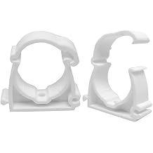 20Pcs White PPR Water Pipe Clamp Clips,with Fixing Clip Water Pipes & Tubing Hoses Support Clips,fit for 1" ID PVC Pipe 32MM