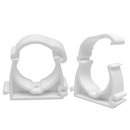 20Pcs White PPR Water Pipe Clamp Clips,with Fixing Clip Water