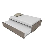 letto 1 piazza e mezzo misure  MOBILFINO CAMERETTE 864 - Letto cameretta 120x190 1piazza e Mezza con Testate Personalizzabili. Rete Inclusa - Entrambe Le Testate Basse, Grigio Fumo