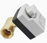 2-Wege Motorkugelhahn, Motorkugelventil, Motorisierter Kugelhahn, DN25 1 Zoll AC220V Zonenventil Kugelventil mit Manueller Funktion, Messing Elektrisches Kugelventil für Klimaanlage und Sanitär