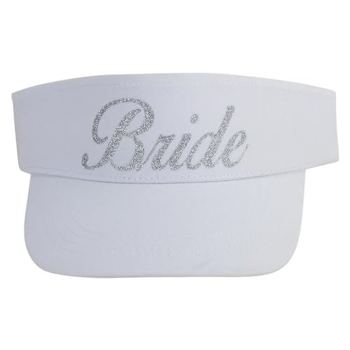 e4Hats.com Bride Silver Heat Transfer Brushed Cotton Sunvisor - White OSFM