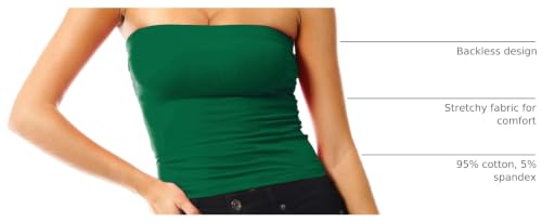 Image of MixMatchy Women's 3 Pack Tube Top Built-in Bra Strapless Ruched Bandeau