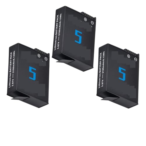 2100mAh �o�b�e���[ + ���� 3 �X���b�g�[�d�P�[�X DJI Osmo Action 6 Action 5 �J�����o�b�e���[�ƌ݊������� DJI Osmo Action 5Pro 4(3xBattery)