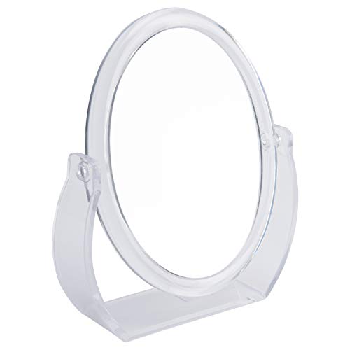 Bath Bliss Double-Sided Free-Standing Swivel Vanity Mirror | Regular & 10X’s Magnification | Make-up & Shaving Use | Freestanding | Tabletop | Rubberized | Clear by Bath Bliss - Used condition - US$9.67