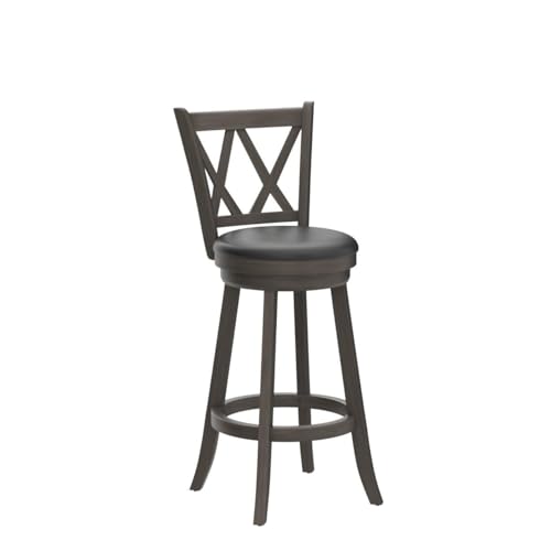 MU-Bar-Stools-Set-of-2-29inch-Seat-Height-Counter-Height-Swivel-Barstools-with-X-Back-Upholstered-360-Degree-Swivel-Dining-Chair-with-PVC-Cushioned-Seat-Footrest-Wood-Legs-White MU Bar Stools Set of 2 29inch Seat Height Counter Height Swivel Barstools with X Back Upholstered 360 Degree Swivel Dining Chair with PVC Cushioned Seat Footrest Wood Legs White