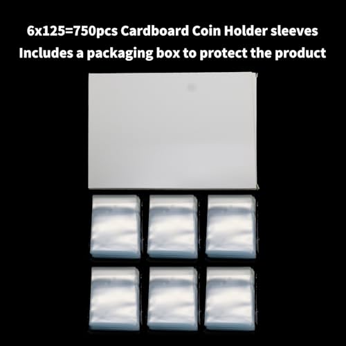 Coin Protect Sleeves and Coin Measuring Card Collection Supplies,3 Options, not Included Cardboard Coin Holders,Plastic Coin Capsules, Coin Storage Protectors Boxes (750)