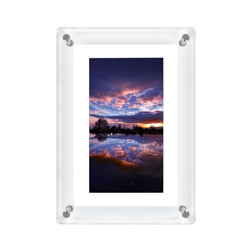 HZEPDVT Cornice Digitale Trasparente da 7 Pollici, Album Fotografico Elettronico Intelligente, Lettore Video E Immagini, Ornamenti Creativi for Il Desktop di Casa, Una Macchina for Molteplici Usi