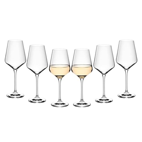 Gerlach 1760, calici da vino bianco, set di 6 bicchieri da vino bianco in cristallo da 450 ml, lavabili in lavastoviglie, moderni