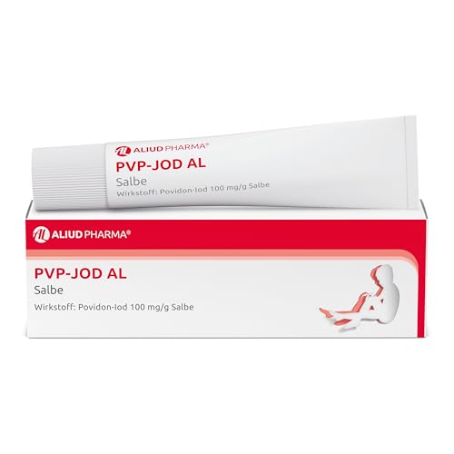 ALIUD PHARMA PVP-JOD AL Salbe, 100 g: Antiseptische Jodsalbe zur Unterstützung der Wunddesinfektion, bei leichten Verbrennungen und Erkrankungen der Haut, Antiseptikum mit Povidon-Jod