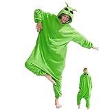 Pesoncarl Trajes de Disfraces, Disfraz de Alien para Adultos, Disfraces de Halloween de Mono de Alien de Dibujos Animados Lindos, Pijamas de Mono para Adultos Suaves para Mujeres y Hombres