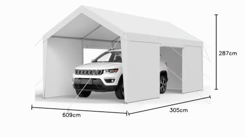 Tente Garage VEVOR 365 x 609 Carport Abri de Voiture Extérieur Résistant aux UV et à lEau - vue 10