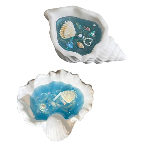 2 candele profumate di soia ispirate all'oceano, a forma di conchiglia, candele decorative estetiche costiere per casa, bagno e regalo (conchiglia)