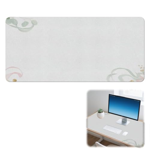 Alfombrilla de ratón extendida para primavera, Pascua, antideslizante, impermeable, mate, para escritorio, teclado, accesorios de oficina, decoración del hogar, protector de mesa (42 x 90 cm)
