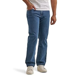 Wrangler Authentics Men’s Relaxed Fit Jean, Dark Stonewash Flex, 42W X 36L