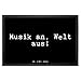 Mr. & Mrs. Panda 40 x 60 cm Fu&szlig;matte Musik an, Welt aus!... - Geschenk, Kopfh&ouml;rer, Sauberlaufmatte, Schmutzfangmatte waschbar, Glizer Spruch Spr&uuml;che