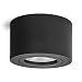 linovum 6 Stück Aufbauleuchte SMOL schwenkbar in schwarz matt & rund mit LED 4W warmweiß 230V