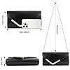 Larcenciel Pochettes et Clutches Femme, Sac a Main Femme Élégant en Cuir Noir avec Chaîne Détachable, Pochette Ceremonie Mariage Chic Sac Soiree, Bandoulière Clutch Sacoche pour Fete Bal Voyage #5