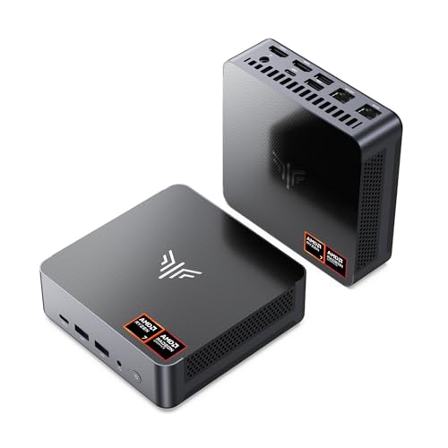 NiPoGi AM21 Mini PC ΑΜD Ryzen 7 8745HS(8C/16T, Max 4,9 GHz) 16Go DDR5 5600MHz(Max 96Go)+ 512Go M.2 NVMe SSD(Max 4 to) 4K Quad Affichage(USB4/HDMI 2.1/Type-C) WiFi 6/BT 5.2/Dual LAN pour Bure