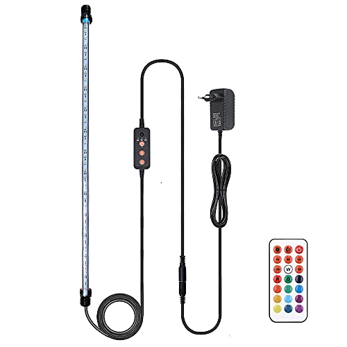 Éclairage LED aquarium VARMHUS RGB 71cm avec télécommande et minuterie