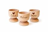 Generisch Eierbecher aus Holz mit Name personalisiert/Osterdeko/Eierbecher zu Ostern oder den Frühstückstisch