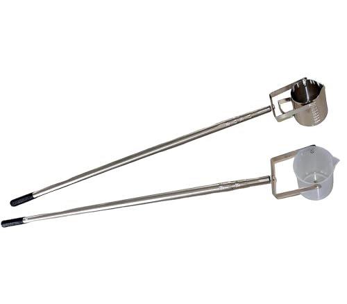 Louche télescopique acier inoxydable 1000 ml avec tige réglable 4m pour prélèvement d'eau