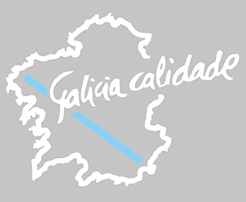 Desconocido Vinilo de Corte Pegatina Galicia CALIDADE 12X9cm (Blanco)