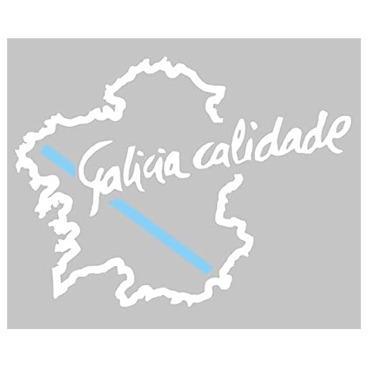 Desconocido Vinilo de Corte Pegatina Galicia CALIDADE 12X9cm (Blanco)