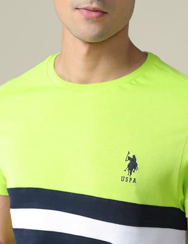 Image of U.S. Polo ASSN. Knitted Slim Fit Cotton T-Shirts for Men - Breathable & Comfortable, Half Sleeves Mens Casual T Shirts