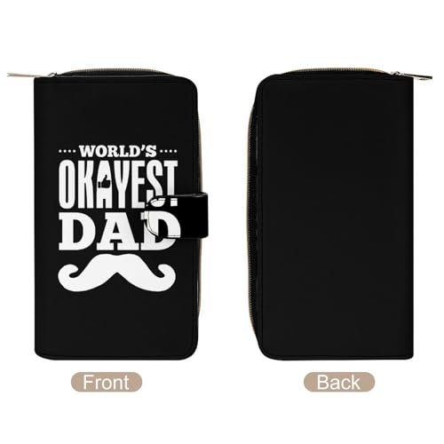 World'S Okayest Dad Beard Long Wallet for Women Men Purses Coin Pouch Credit Card Holder Organizer3