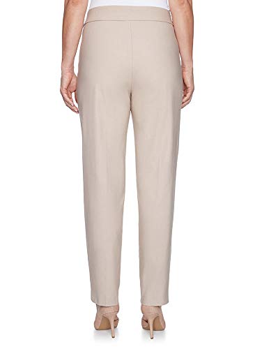 Alfred Dunner Womens Petite Classic Allure Fit Proportioned Pant With Elastic Comfort Waistband, Tan, 6P #TOP19