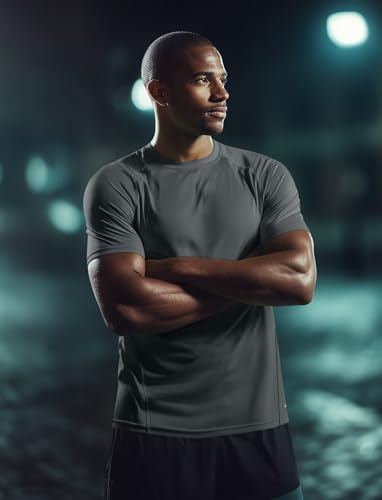 Zengjo Running Shirts for Men Quick Dry Performance T-Shirt Moisture-Wicking Athletic Tee for Gym Workout Training3