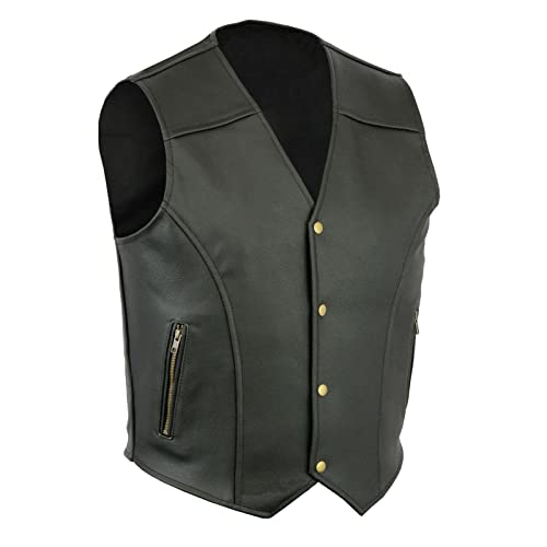 Men Fashion Casual Cool Solid Color Vest Motorcycle Fleet Punk Leather Vest Coat Vest Coats For Men Cotton (Black, Xxxl) #TOP2