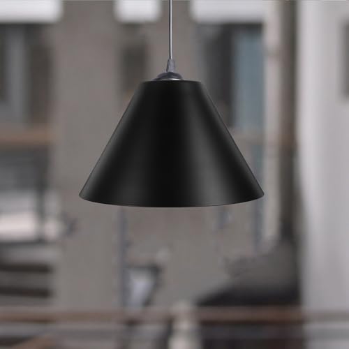 Black Metal Pendant Light Shade, 7.87In Scalloped Wire Cage Lamp Cover, Tool-Free Easy Fit Installation, Indoor Decorative Lampshade for LED Bulbs, Kitchen Island, Dining Room, Bedroom by Angoily - Image 8