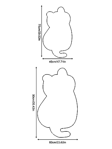 Qwinee 5528181-M Cute Cat Animal Shape Plush Rugs Cat Bed Mat Non Slip Soft Bath Carpet Thick Bath Mats thumb #1