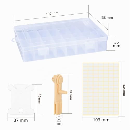 Miniatura 2 de 100 Carretes De Hilo De Bordar, Tarjetas De Hilo Para Punto De Cruz, Caja De Almacenamiento Con Devanador De Hilo, Etiquetas Vacías, Para Manualidades, Costura Y Accesorios