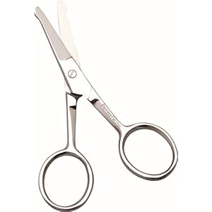 Tesoura Profissional para Pelos de Bigode e Nariz, Ponta Arredondada, Aço Inox, 1742B, Marco Boni, 1 Unidade