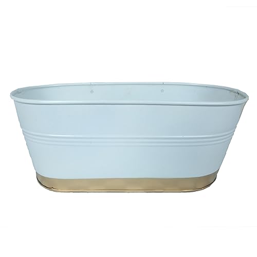 AYMH® Garden Decoration Gamla Planter Stand for Balcony Railing | Hanging Pots for Plants Balcony Railing Railing Flower Pots for Balcony and Room | Patio (12 Inch Set of 6) (White & Gold)