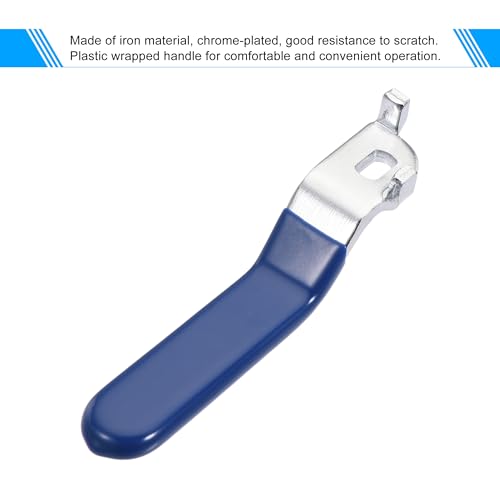 sourcing map Hebelgriff Eisen Verchromt Ersatz Vierteldrehung mit Kunststoffgriff Blau für DN20 Kugelhahn